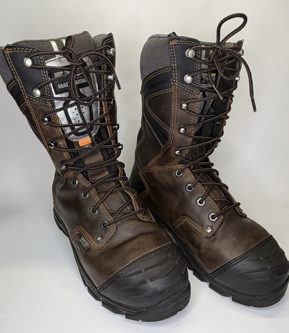 Matterhorn Carolina MT2570 10" Work Boots Mens 9 W Aluminum Toe MetGuard Waterpr